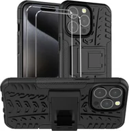 Etui i futerały do telefonów - zestaw ochronny 2w1 dla Apple iPhone 7 / 8 / SE 2 składa się z 2x szklanego ochraniacza ekranu 9H i 1x silikonowego etui - pokrowiec w kolorze czarnym - miniaturka - grafika 1