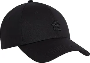 Tommy Hilfiger Męska czapka z monogramem TH, czarna, jeden rozmiar, Czarny, Rozmiar uniwersalny - Czapki damskie - miniaturka - grafika 1