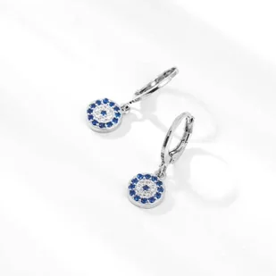 Kolczyki z niebieskimi cyrkoniami - Kolczyki - miniaturka - grafika 1