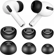 Akcesoria do słuchawek - Silikonowe Gumki Douszne do Apple AirPods Pro GEN 1/2/3 Komplet (S, M, L) czarne - miniaturka - grafika 1