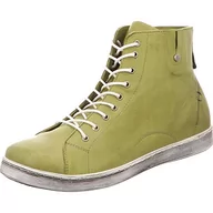 Półbuty damskie - Andrea Conti Wysokie sneakersy dla kobiet - skórzane buty sznurowane 0341500 - kiwi zielone, zielony, 41 EU - miniaturka - grafika 1