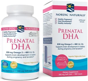 Prenatal DHA, 830mg Unflavored - 180 softgels Nordic Naturals - Suplementy naturalne - miniaturka - grafika 2