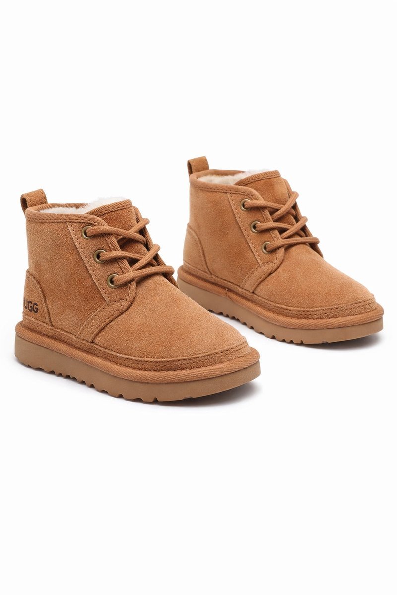 UGG ŚNIEGOWCE DZIECIĘCE ZAMSZOWE WEŁNIANE BRĄZOWE Z ZAMKIEM 27,5 1I3A