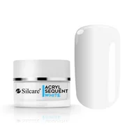 Żele do paznokci - Silcare Puder Akrylowy Akryl Sequent Lux White 12g - miniaturka - grafika 1