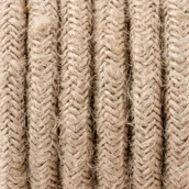 Przewody elektryczne - Ciemnobeżowy kabel w oplocie jutowym naturalnym J02 dwużyłowy 2x0.75 Kolorowe Kable - miniaturka - grafika 1