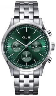 Zegarek Zegarek Cluse CW21002 Anthéor chrono Watch Steel green, Silver Colour - - Zegarki męskie - miniaturka - grafika 1