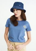 Koszulki i topy damskie - Niebieski T-shirt damski z nadrukiem - miniaturka - grafika 1