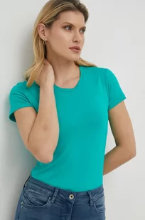 Patrizia Pepe t-shirt damski kolor zielony - Koszulki sportowe damskie - miniaturka - grafika 1