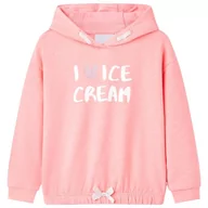 Bluzy dla dziewczynek - Bluza dziecięca z kapturem, jasnoróżowa, 104 - miniaturka - grafika 1