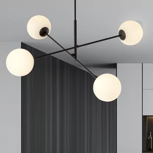 Emibig LINEAR 4 BLACK/OPAL 1169/4 lampa sufitowa żyrandol nowoczesny klosze 1169/4 - Lampy sufitowe - miniaturka - grafika 4
