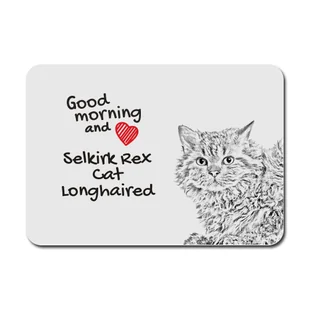 Selkirk Rex Kot długowłosy podkładka pod mysz z kotem Art-Dog - Podkładki pod mysz - miniaturka - grafika 1
