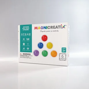 Klocki Magnetyczne Zestaw Drewnianych KULEK 6 szt. MAGNICREATIX - Klocki Klocki Magnetyczne Zestaw Drewnianych KULEK 6 szt. MAGNICREATIX - Klocki - miniaturka - grafika 1