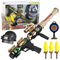 Zabawki militarne - Zestaw Wojskowy Militarny Bazooka RPG Hełm Tracza Piankowe Pociski - miniaturka - grafika 1