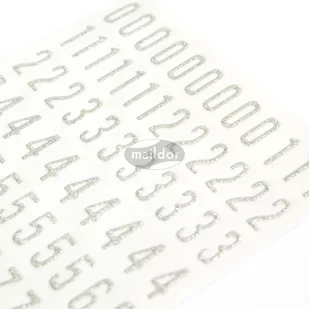 Naklejki brokatowe Litery Cyfry Srebrne - Pasmanteria - miniaturka - grafika 1
