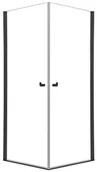 Kabiny prysznicowe - Kabina prysznicowa narożna kwadratowa 90x90x200 cm czarne profile SEALSKIN - miniaturka - grafika 1
