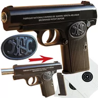 Zabawki militarne - BROWNING Pistolet Metalowy Na Kulki Replika ASG+ tarcze - miniaturka - grafika 1