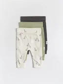 Komplety dla niemowląt - Reserved - Bawełniane spodnie 3 pack - kremowy - miniaturka - grafika 1