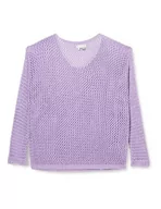 Swetry damskie - aleva Damski sweter z dzianiny 10426982-AL04, liliowy, XXL, bez, XXL - miniaturka - grafika 1
