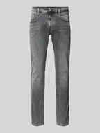 Spodnie męskie - Jeansy o kroju slim fit z efektem znoszenia model ‘ANBASS’ - miniaturka - grafika 1