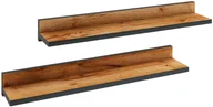 Półki do salonu - Zestaw 2 Czarny Półek Wiszących Dąb Craft + Karis 2X - miniaturka - grafika 1