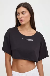 Koszulki i topy damskie - Calvin Klein top plażowy kolor czarny KW0KW02478 - grafika 1