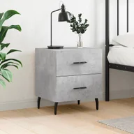 Szafki nocne - Szafka nocna, szarość betonu, 40x35x47,5 cm Lumarko! - miniaturka - grafika 1