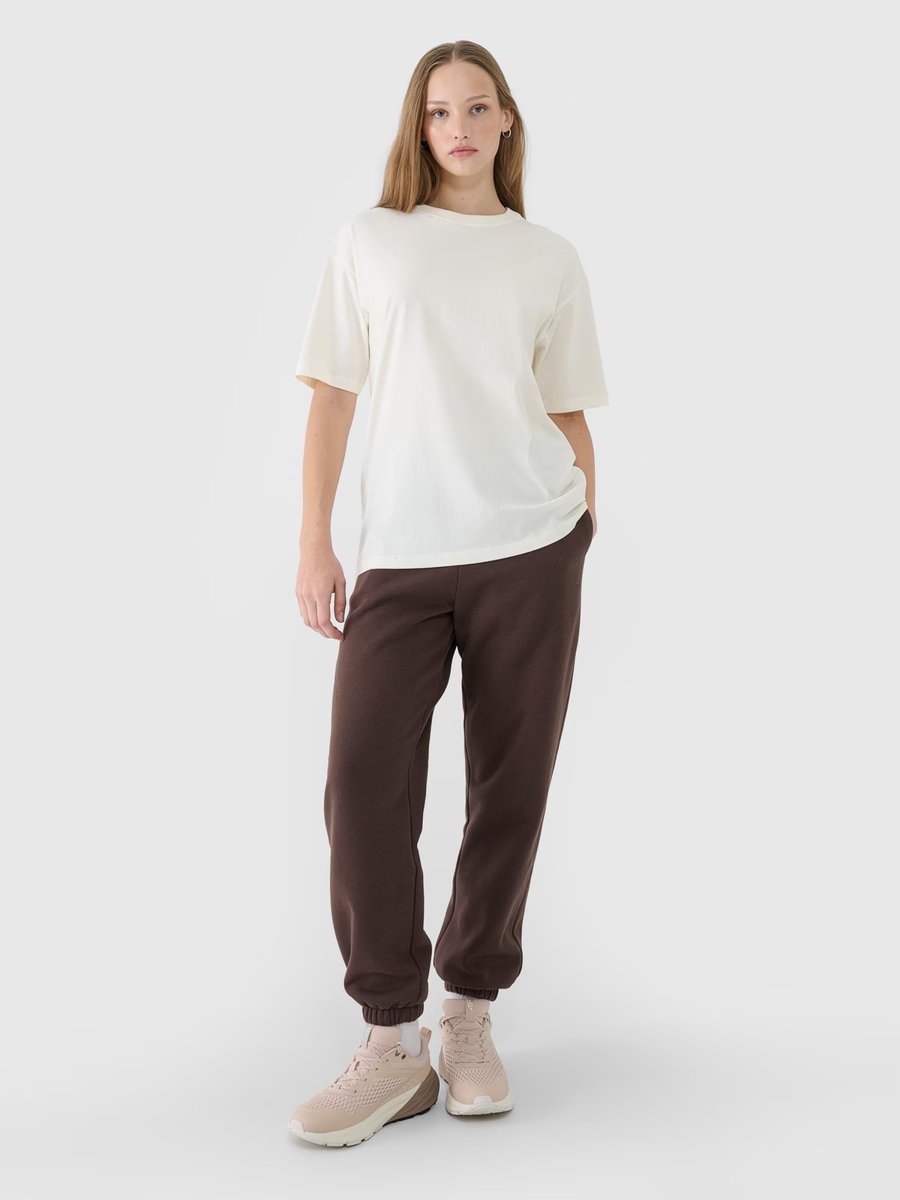 4F T-shirt oversize gładki damski 4FRSS25TTSHF2694-11S Biały Roz. S