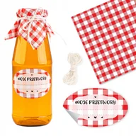 Pojemniki kuchenne - 10x ETYKIETY SAMOPRZYLEPNE NA MIÓD PRZETWORY SŁOIKI SOK + KAPTURKI SERWETKI - miniaturka - grafika 1