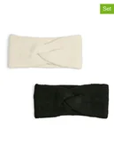 Czapki damskie - Pieces Opaski (2 szt.) w kolorze kremowym i czarnym na czoło - miniaturka - grafika 1