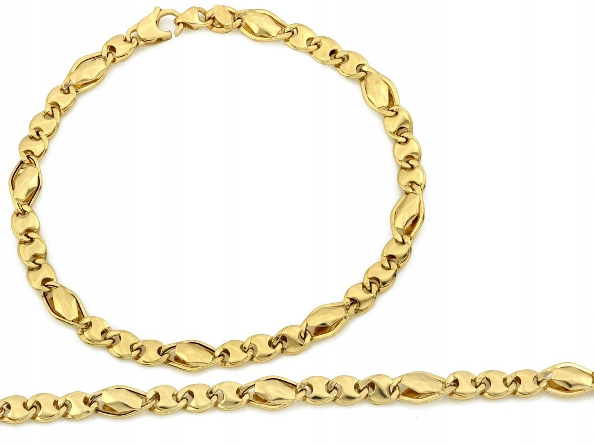 Złota bransoletka 585 z dmuchanych ogniw r19 elegancki wzór 4.08g