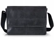 Torby męskie - POLSKA SKÓRZANA TORBA NA DOKUMENTY LISTONOSZKA SOLOME BLACKROCK GRAFITOWA - miniaturka - grafika 1