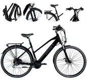 Rowery elektryczne - Elektryczny Rower Damski Trekking 28 Hydraulika ALU Stopka Światła Cyngle - miniaturka - grafika 1