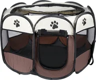 Sprzęt podróżny i transportery dla psów - Triton SKŁADANY KOJEC LEGOWISKO KLATKA DLA PSA KOTA - BRĄZOWY 74x74x43cm - miniaturka - grafika 1