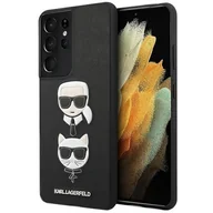 Etui i futerały do telefonów - Karl Lagerfeld Saffiano Karl &amp; Choupette Heads - Etui Samsung Galaxy S21 Ultra (czarny) - miniaturka - grafika 1