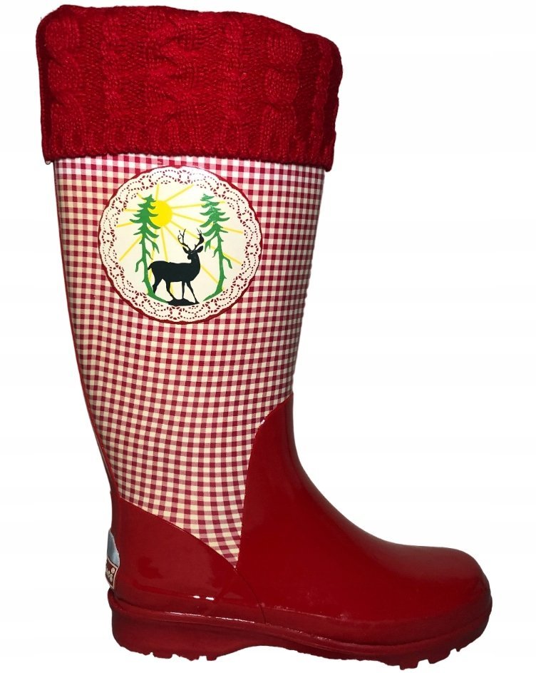 PLAYSHOES KALOSZE CZERWONE WSUWANE KRATKA 41 1ŻUF