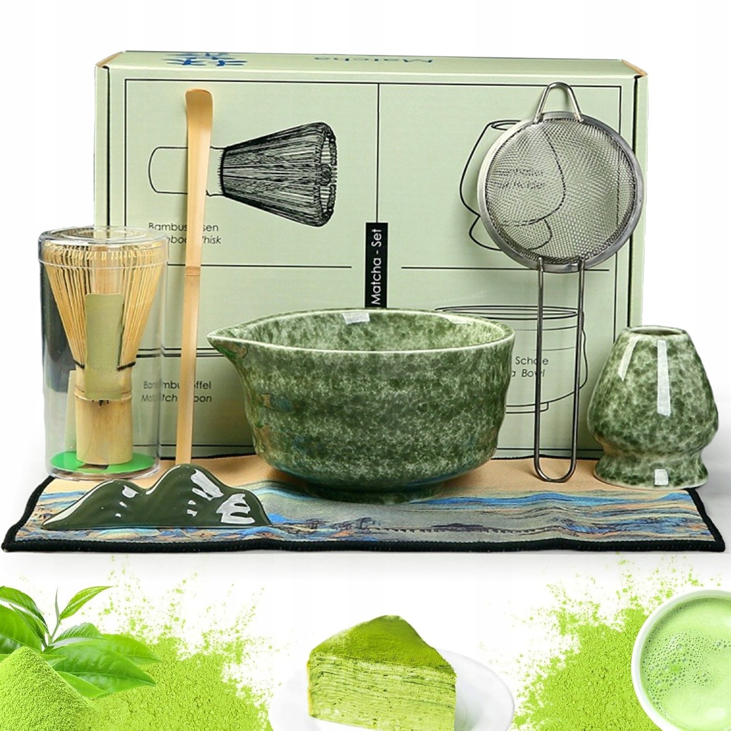 Akcesoria Do Ceremonii Matcha 9 Szt Zestaw Do Matchy Do Zielonej Herbaty