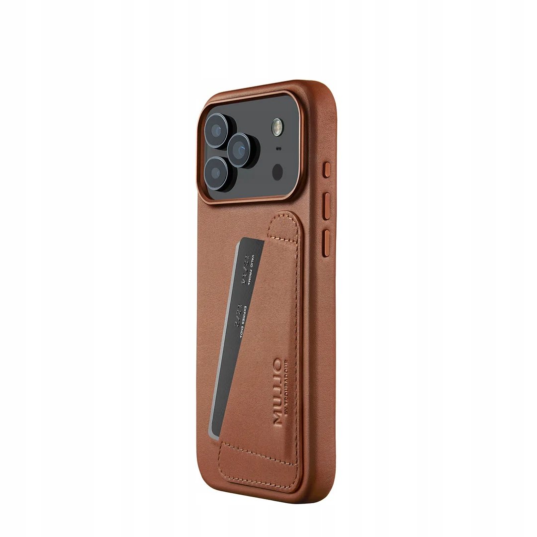 Mujjo Wallet case plecki etui skórzane portfel iPhone 17 Pro Max MagSafe