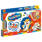 Szkolne artykuły papiernicze - Bambino Kredki Trójkątne Ołówkowe Szkolne 18 Kolorów + Temperówka - miniaturka - grafika 1