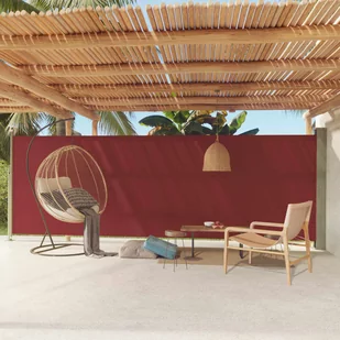 vidaXL Wysuwana markiza boczna na taras, 180 x 600 cm, czerwona vidaXL - Pawilony ogrodowe - miniaturka - grafika 1