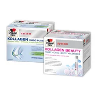 Suplementy diety - Doppelherz® system KOLLAGEN BEAUTY + Doppelherz® system KOLLAGEN 11.000 PLUS 2x30 ampułek ZESTAW - miniaturka - grafika 1