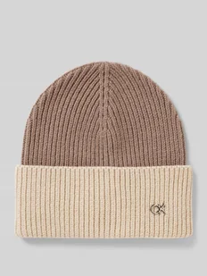 Czapka beanie dwukolorowa z mieszanki wełny i kaszmiru - Czapki damskie - miniaturka - grafika 1
