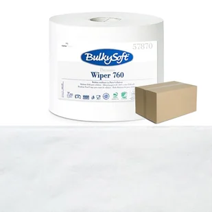 Czyściwo papierowe długie 760m kuchenne bez kleju 2 warstwy Bulkysoft Premium 12 rolek - Meble i wyposażenie gabinetów medycznych - miniaturka - grafika 1