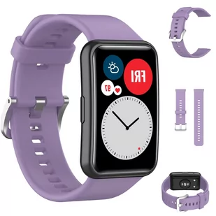 Pasek sportowy do Huawei Watch Fit JASNOFIOLETOWY - Akcesoria do pulsometrów i zegarków sportowych - miniaturka - grafika 1
