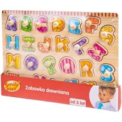 Układanki dla dzieci - Smily Play Układanka drewniana z uchwytami - literki - miniaturka - grafika 1