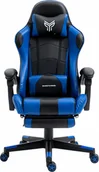 Fotele gamingowe - Fotel Ghost Chairs Fotel gamingowy GHOST 17 niebieski z podnóżkiem - miniaturka - grafika 1