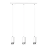 Lampy sufitowe - Emibig Fumiko lampa wisząca 3-punktowa biała/chrom 814/3 - miniaturka - grafika 1