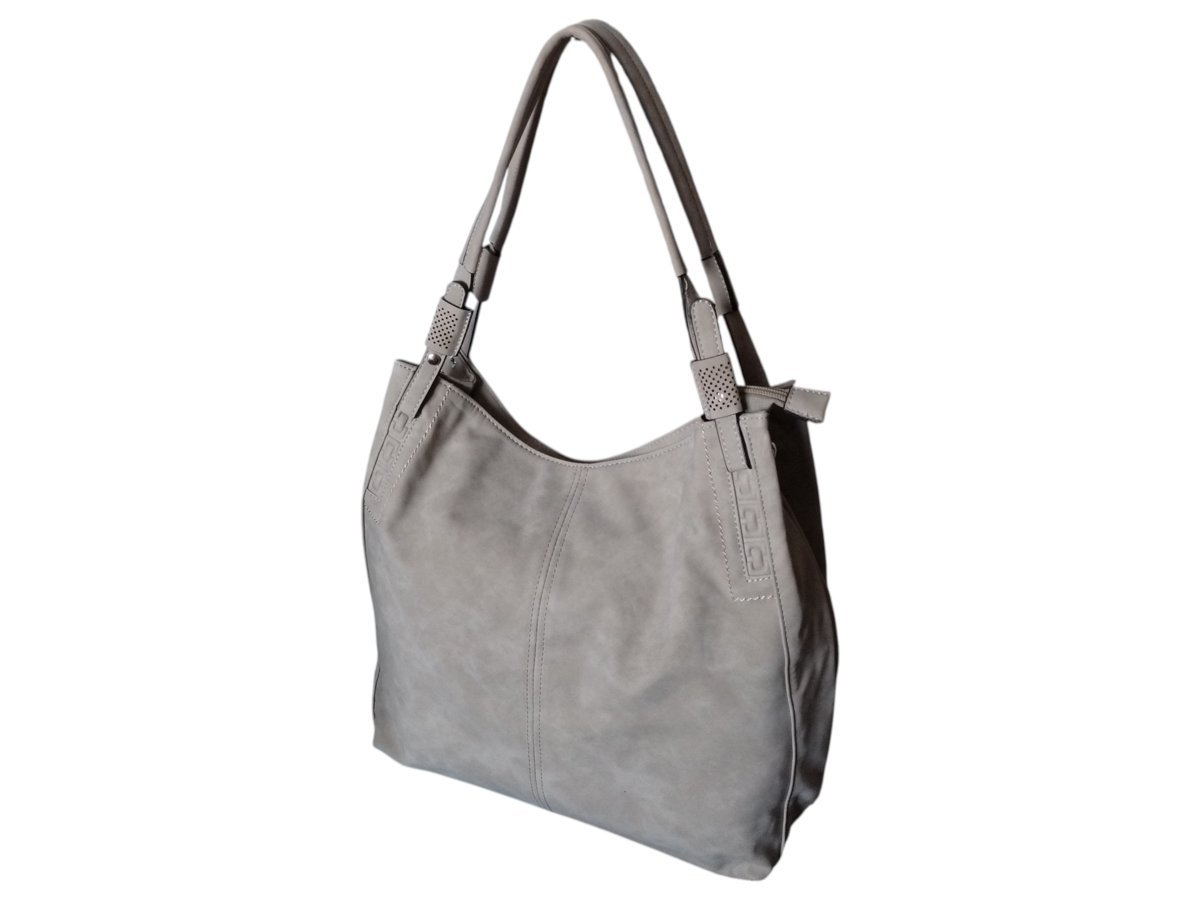 Torebka Damska Zamszowa, Modna Miejska Torba Shopper Na Ramię, Beżowy