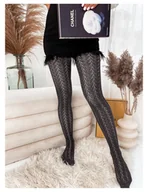 Rajstopy - Rajstopy ażurowe bawełniane REYNA - grafitowe - miniaturka - grafika 1