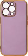 Etui i futerały do telefonów - Lighting Color Case etui do iPhone 13 Pro Max żelowy pokrowiec ze złotą ramką fioletowy - miniaturka - grafika 1