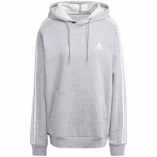 Bluza męska adidas Essentials Fleece 3-Stripes Hoodie szara IJ6474 L - Bluzy męskie - miniaturka - grafika 1